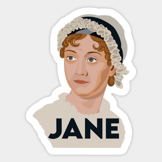 Jane Austen Sticker by Obstinate and Literate